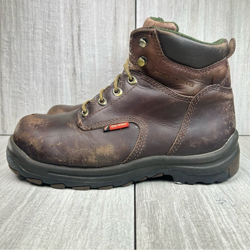 Red Wing King 2220 Toe 6 in EH Safety Toe Work Boot Brown Leather Mens Size 8.5 - Picture 3 of 12